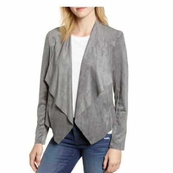 Kut from the Kloth Jackets & Blazers - KUT from the Kloth Tayanita Faux Suede Drape Jacket, Grey, Size XL - ($88)